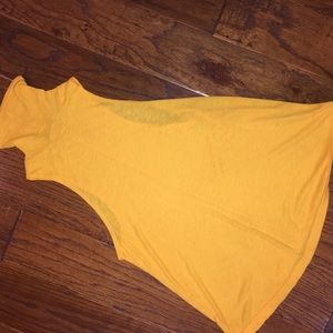 Yellow FreePeople turtle neck tank top